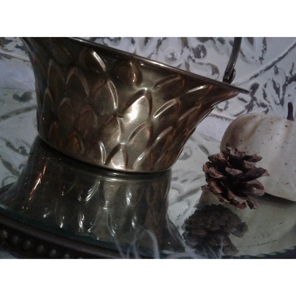 Vintage brass basket/ bowl